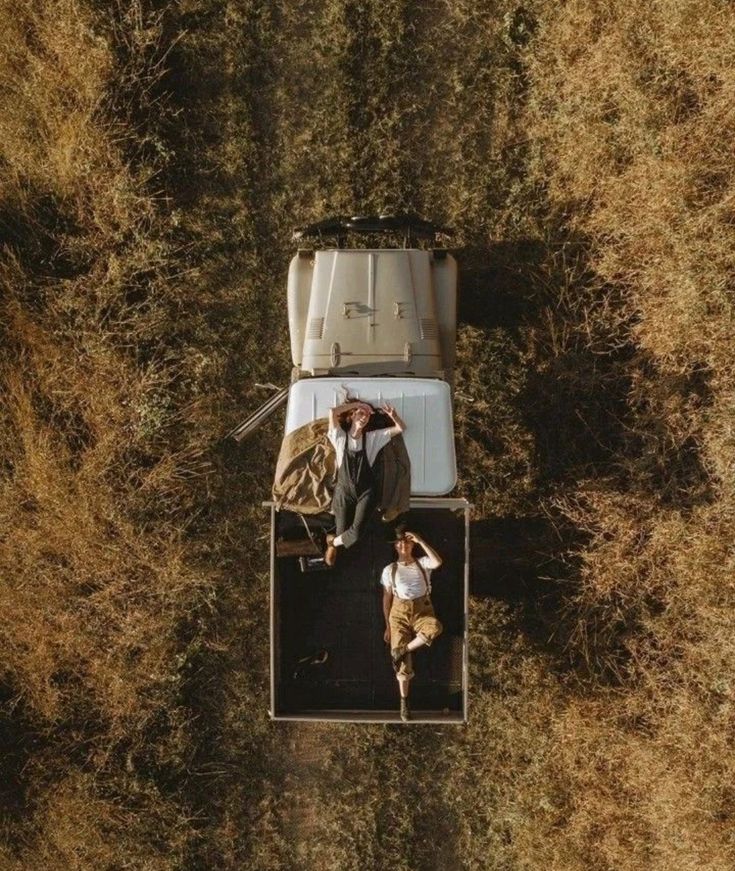 Camp in open grass, a rooftop tent
